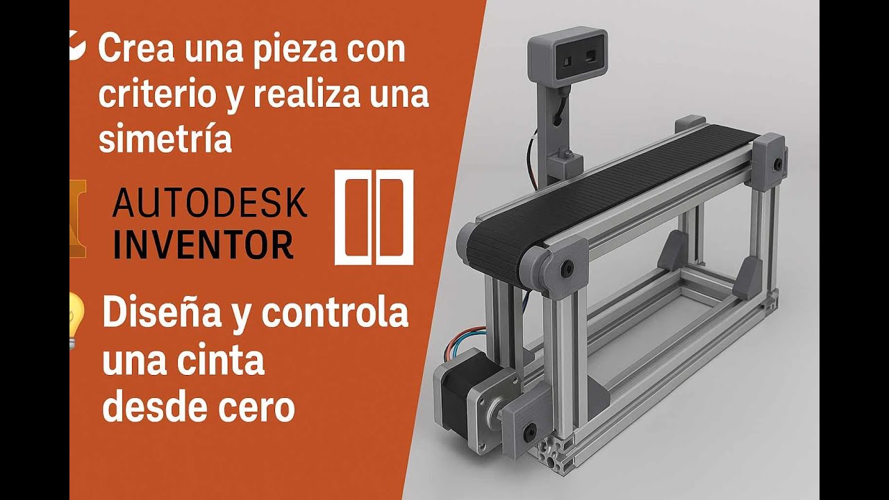 Crea una pieza con criterio en Inventor (Diseña y controla una cinta transportadora  desde 0)