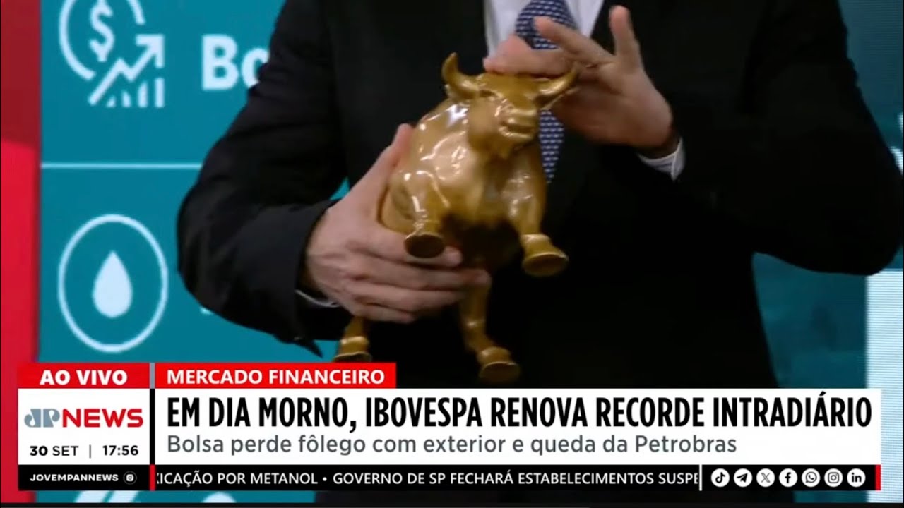 Em dia morno, Ibovespa bate recorde intradi&aacute;rio e sobe 3,40% no m&ecirc;s: Fechamento Tourinho de Ouro