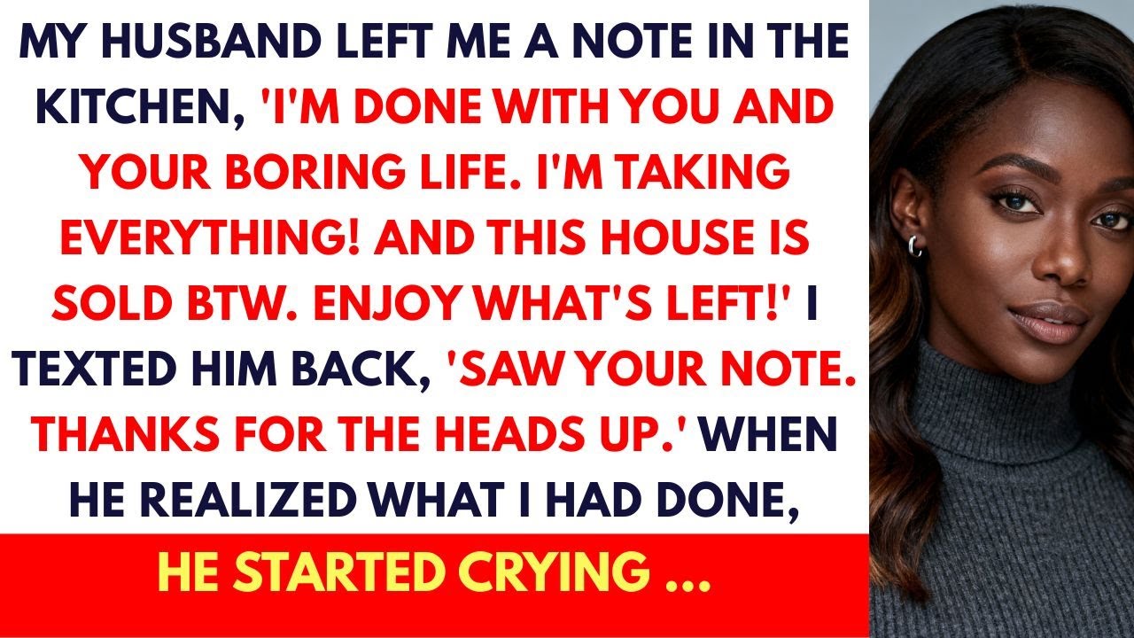 My Husband Left A Note Saying “I’m Taking Everything” — What I Did Broke Him