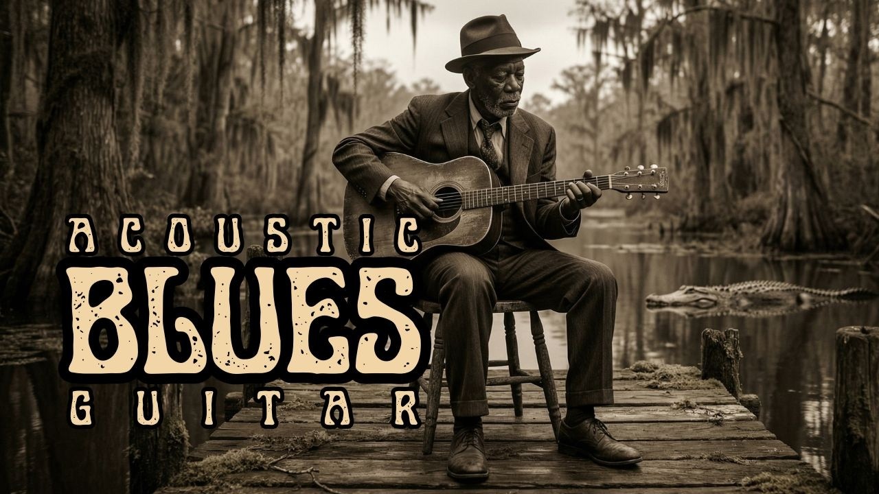 Warm Vintage Style Acoustic Blues Guitar Instrumental for Stress Relief