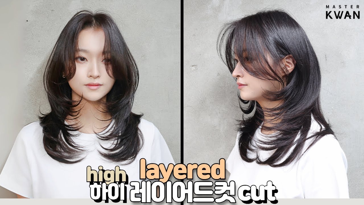 SUB)가볍게 안기는 중단발 하이레이어드 허그컷, 레이어드컷 스타일 how to cut medium layered cut 청담동 미디움 레이어컷  | 마스터콴