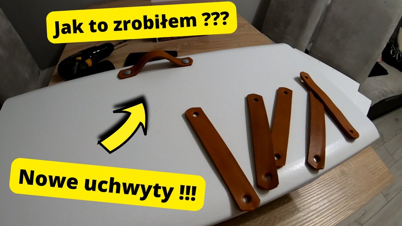 Jak zrobić uchwyty do szafek !! Uchwyty sk&oacute;rzane w szafce !!! Remont przyczepy (#32)