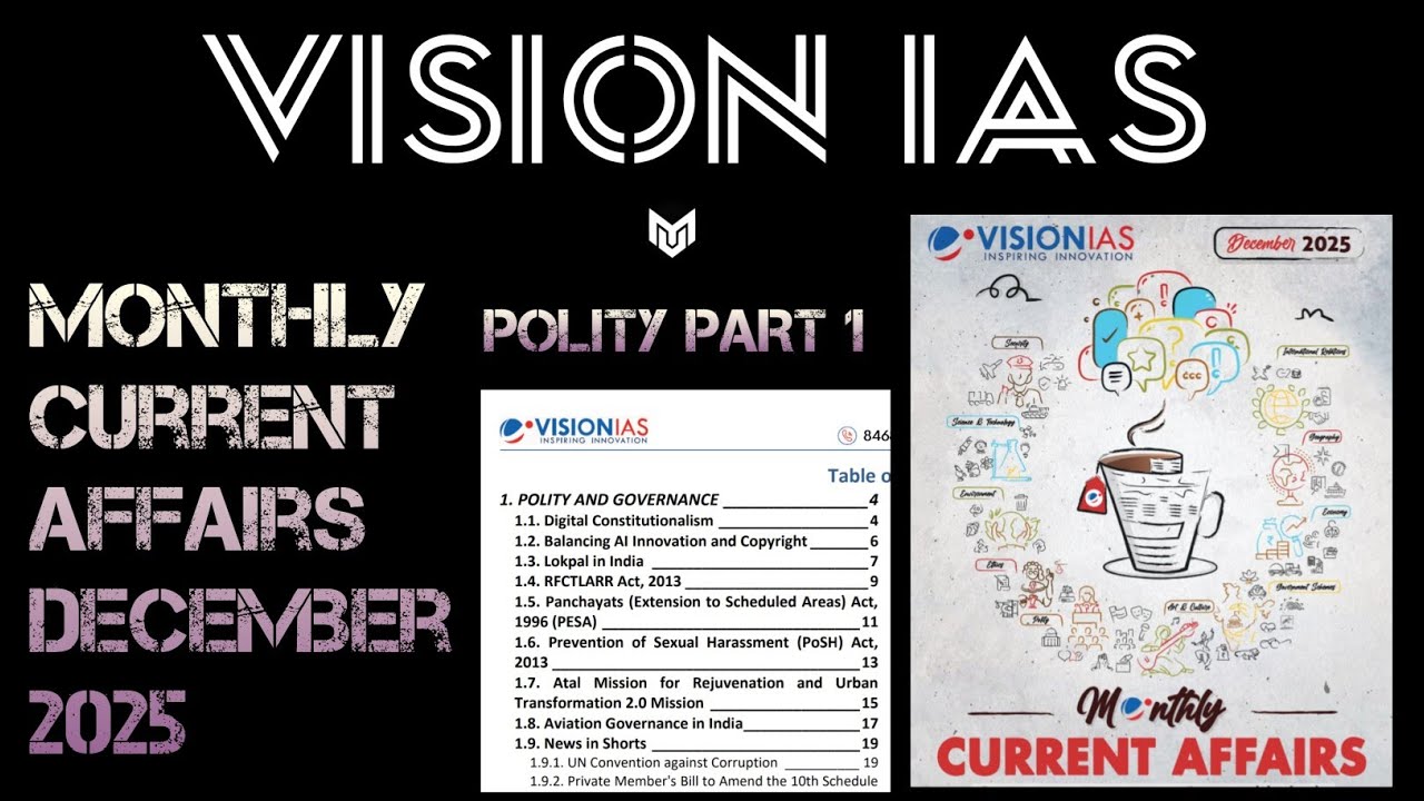 VISION IAS , DECEMBER 2025 CURRENT AFFAIRS, POLITY PART - 1 #currentaffairs #upsc 