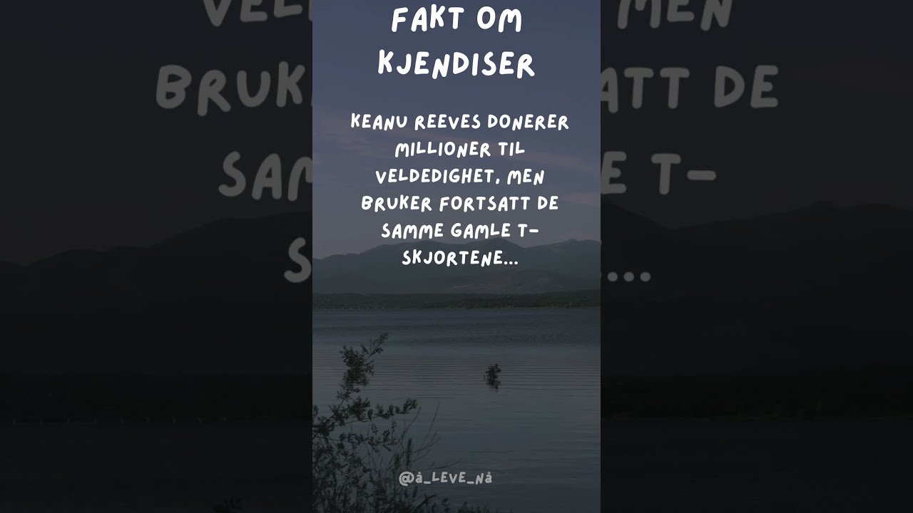 Fakt om kjendiser Keanu Reeves. #keanureeves #Veldedighet #kjendiser #HollywoodLegende #KjendisLiv