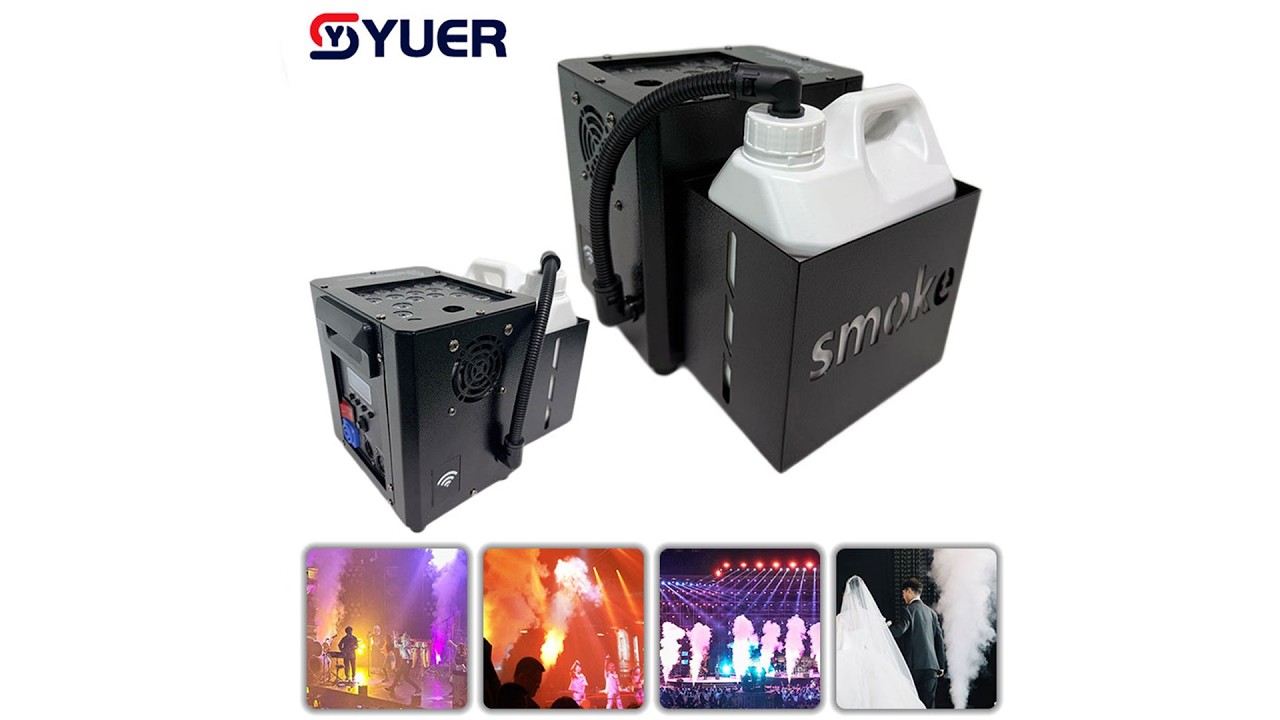 YUER™️1500W Mini Vertical Smoke Machine With RGB LED Jet Machine
