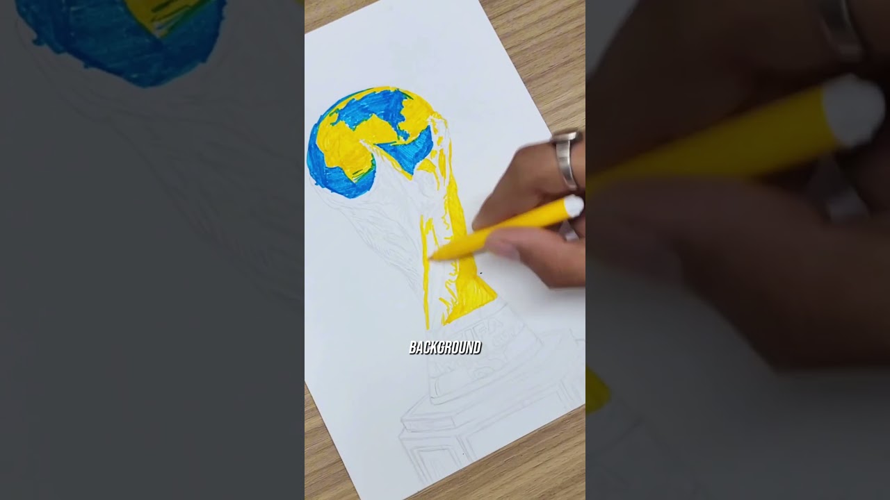 I Made the FIFA Trophy with NO Gold Color! 🎨🏆 #fifaworldcup #art