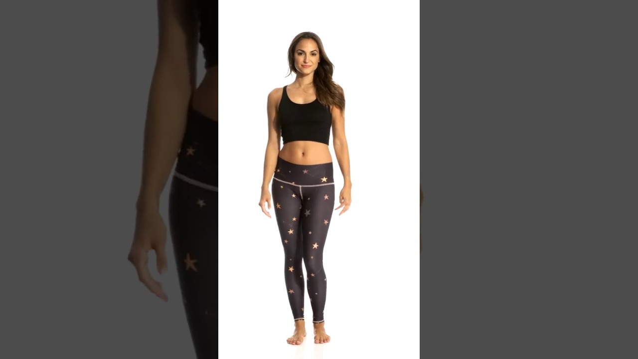 Teeki Black Great Star Nation Hot Yoga Pants | SwimOutlet.com