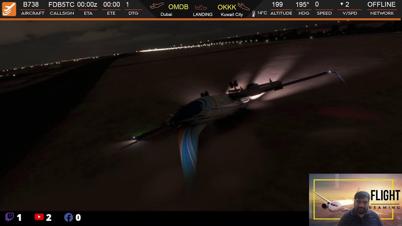 Live Stream with GCC Virtual Fly Dubai Tour Leg 1 OMDB-OKKK | FDB5TC