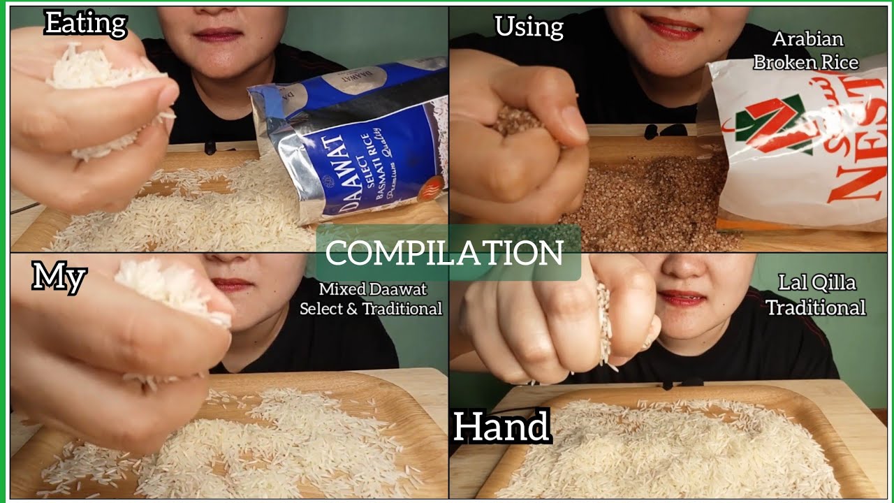 COMPILATION EATING RAW RICE USING MY HAND| Asmr Sounds |Basmati Rice 