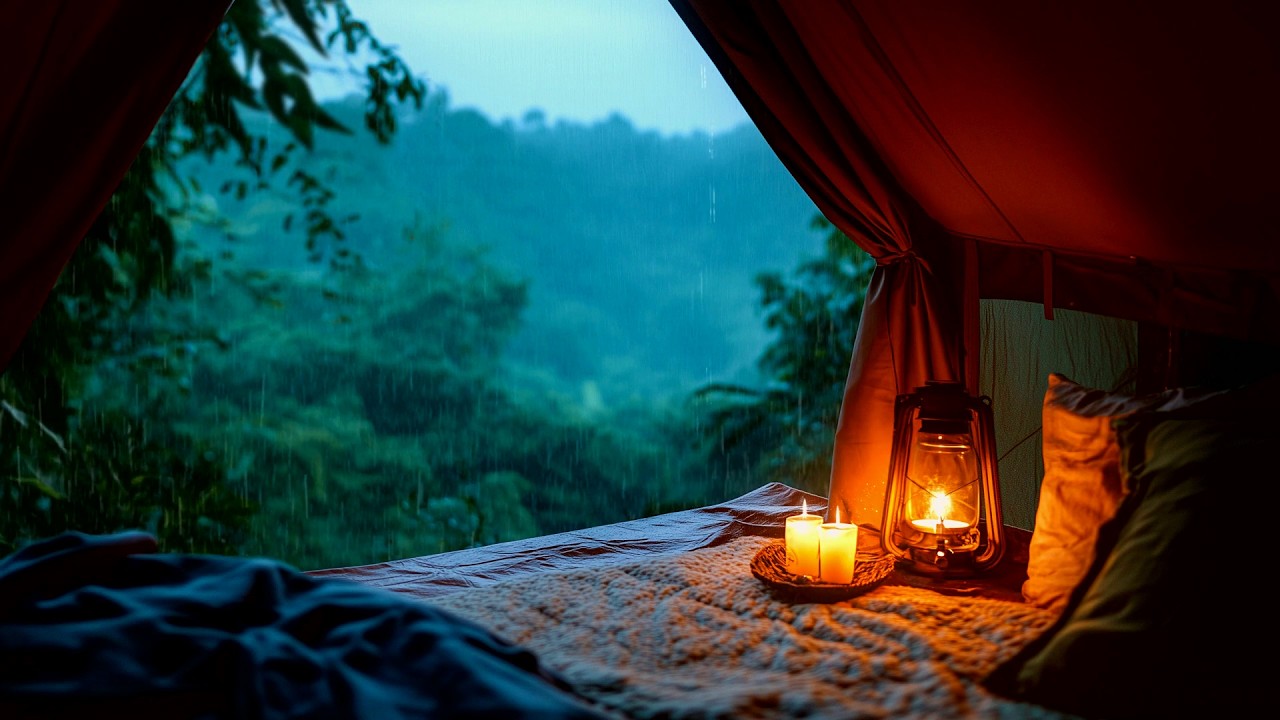 Tent Rain in a Rainforest 🌧️⛺ Gentle Rain Ambience for Sleep, Study & Deep Relaxation