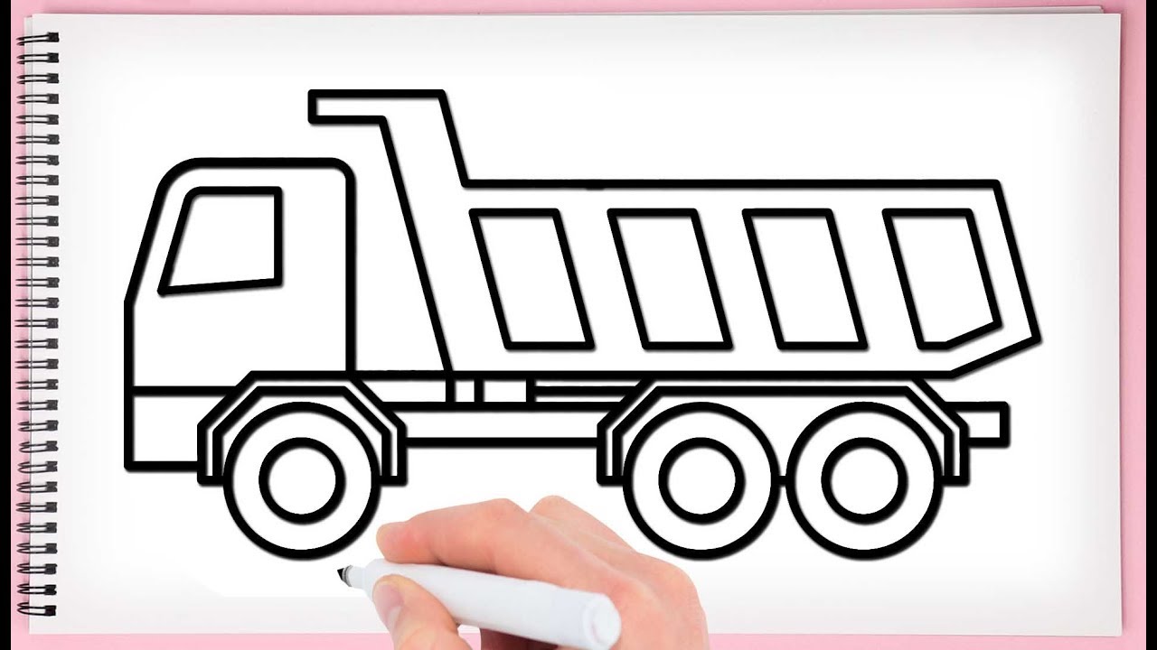 How to Draw a Big Truck  easy Learn Drawing Step by Step  with draw easy