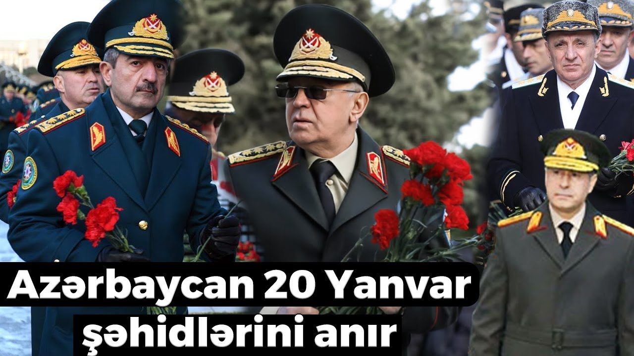 Generallar Şəhidlər xiyabanında - Azərbaycan 20 Yanvar şəhidlərini anır