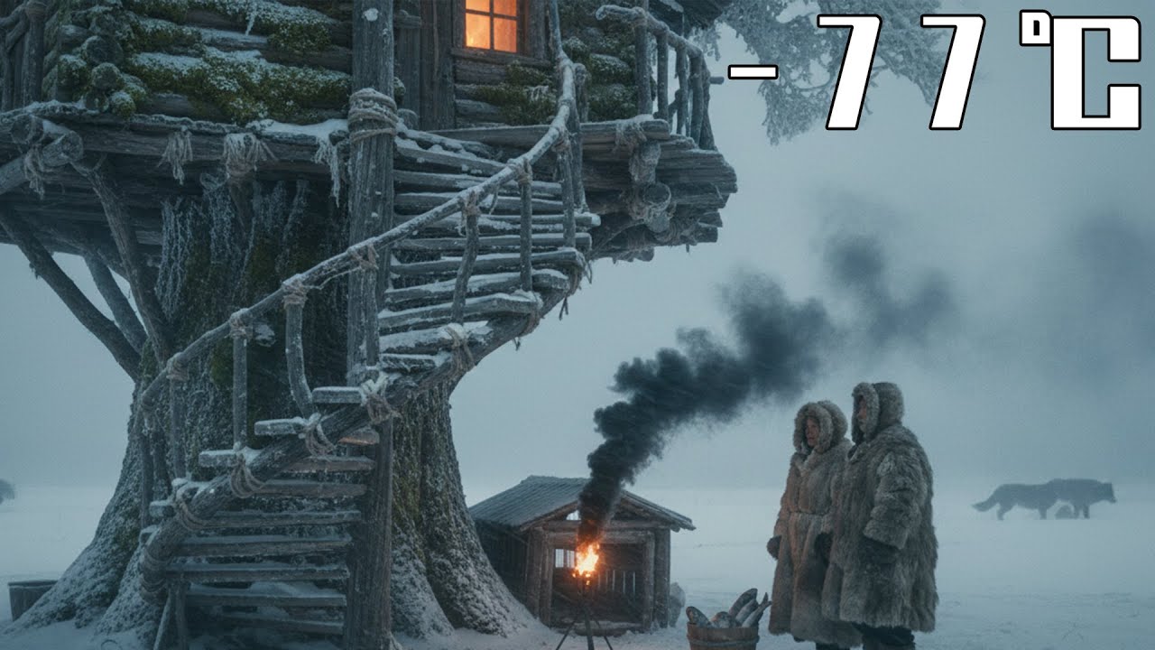 –77°C Blizzard at the Spiral Treehouse Elder Couple’s Day of Ice, Fish, and Smoke-Guarded Wolf Traps