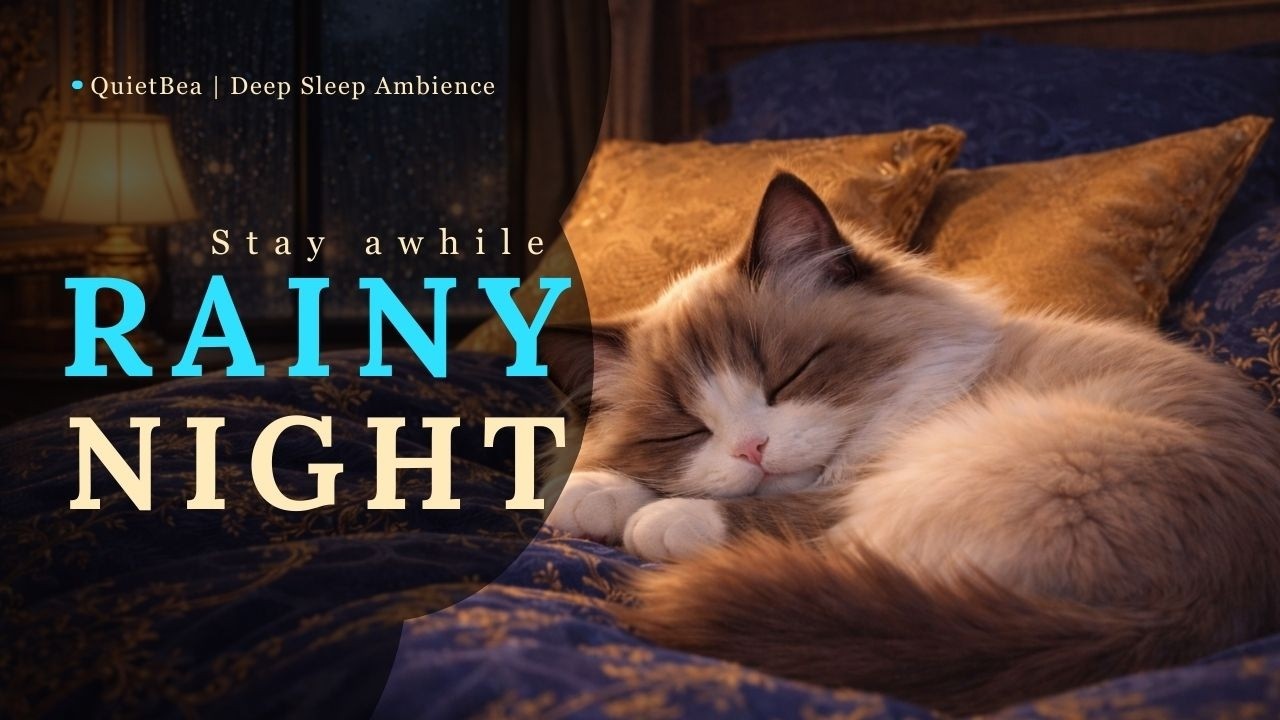 Rain on Window for Sleep 🌧 | 9 Hours Night Rain Sounds with Bea 🐾