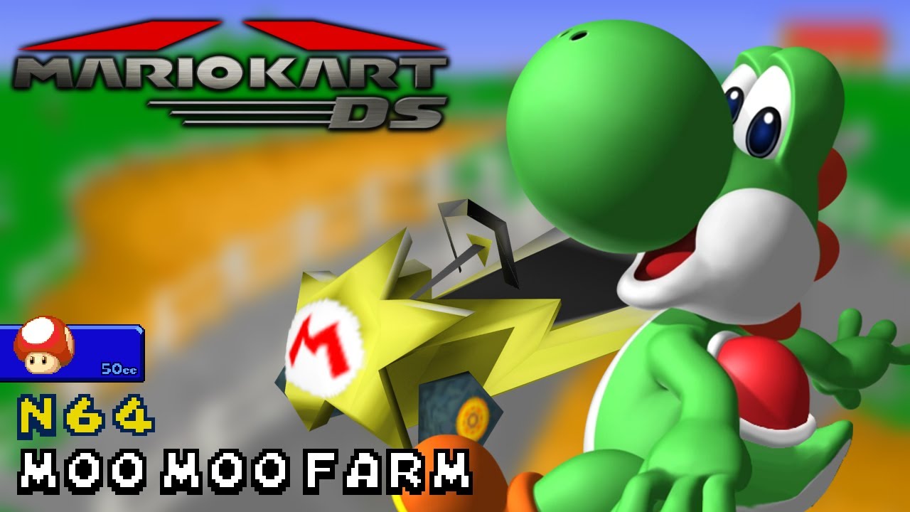 Mario Kart DS - 50cc - Yoshi - Shooting Star - N64 Moo Moo Farm | Ep. 3538