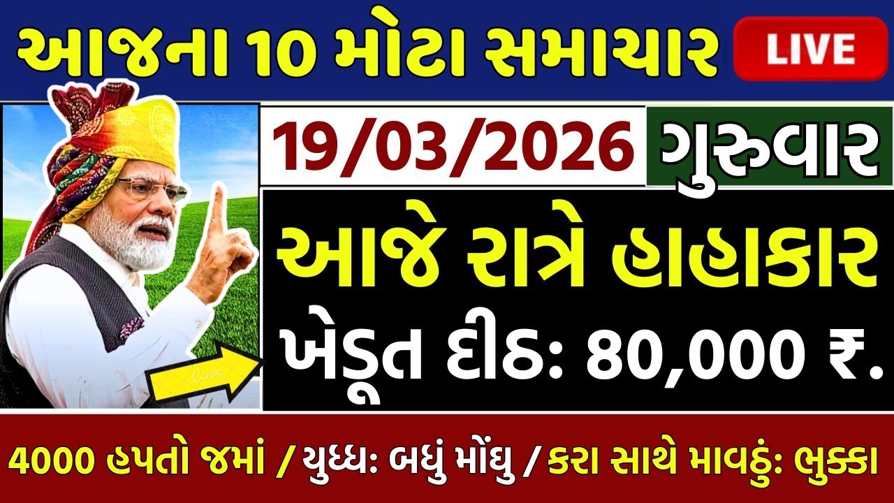 આજના તાજા સમાચાર/ લોનમાફ: ભેટ, 2000 હપ્તો જમાં, ખેડૂતો: 7100 સહાય,3 યોજના,નવા નિયમ / khedut samachar