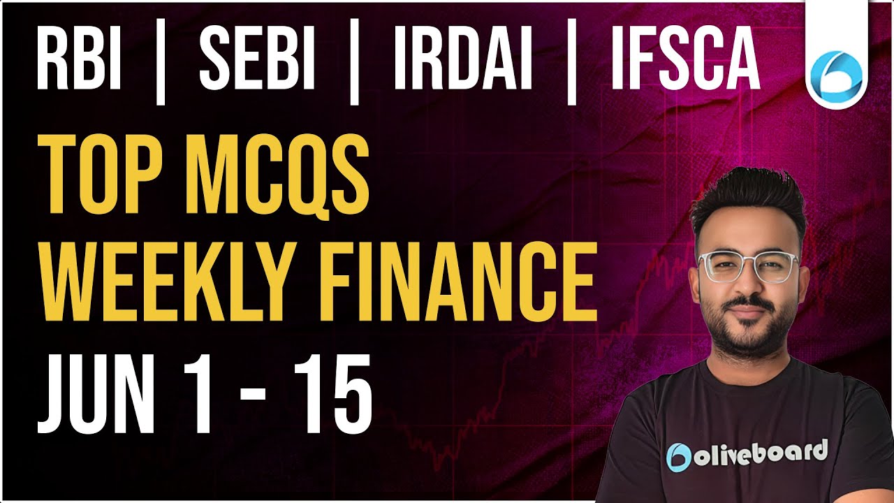TOP FINANCE MCQs | 1 - 15 JUN | RBI GRADE B 2026 | SEBI GRADE A 2026