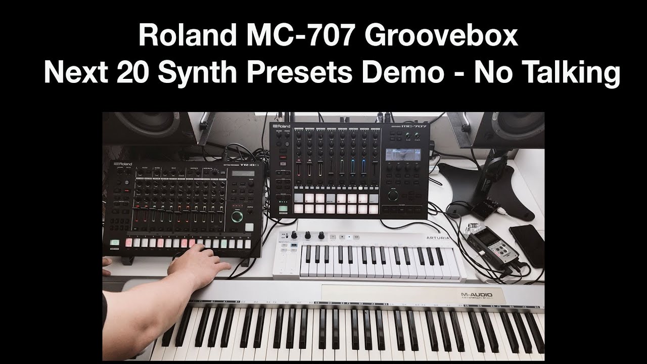 Roland MC-707 Groovebox Next 20 Synth Presets Demo - No Talking