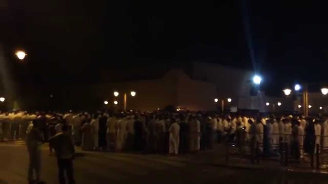 Tarawih prayers next to Koutoubia mosque, Marrakech - Morocco.