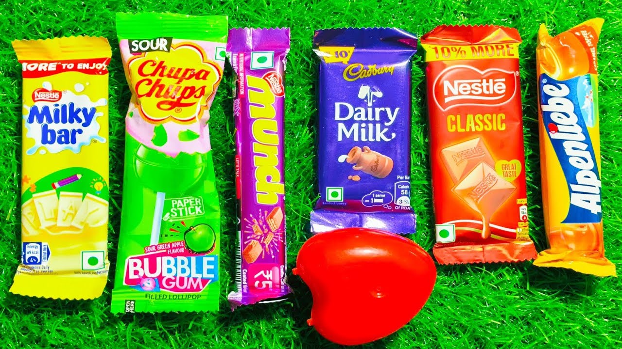 ASMR Most Papular Candys /some lots of Colourful  Rainbow lollipop Snekar Dairymilk unpacking ect 