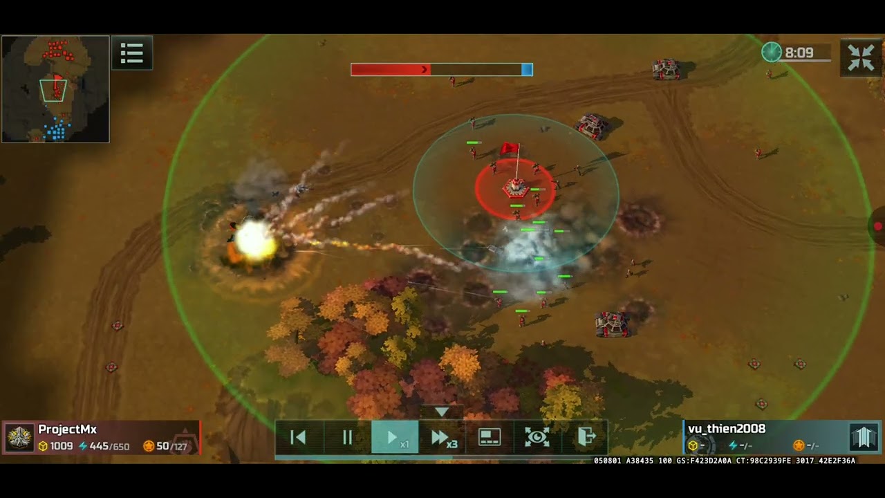 AOW3 1vs1 PM 1本ドミ争奪戦、トレント封じ込め