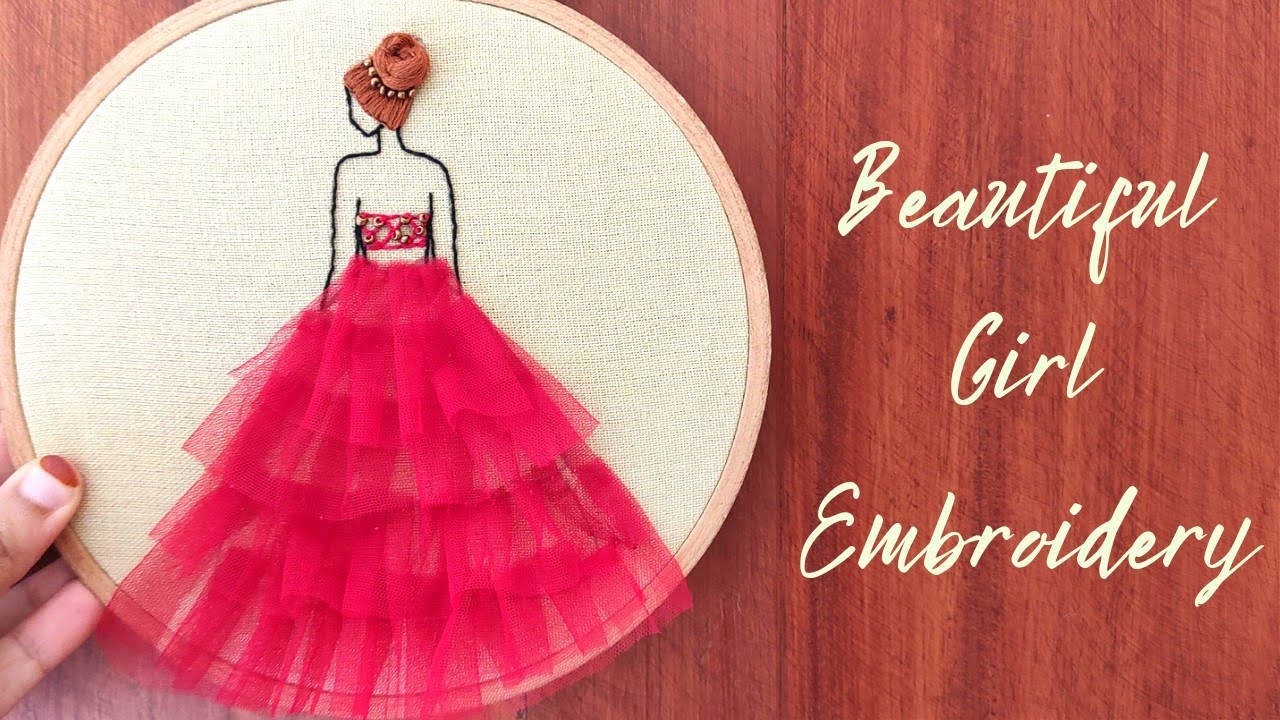 Amazing Hand Embroidery/ Beautiful Hand Embroidery Doll Design/ Embroidery for Beginners/ Gossamer