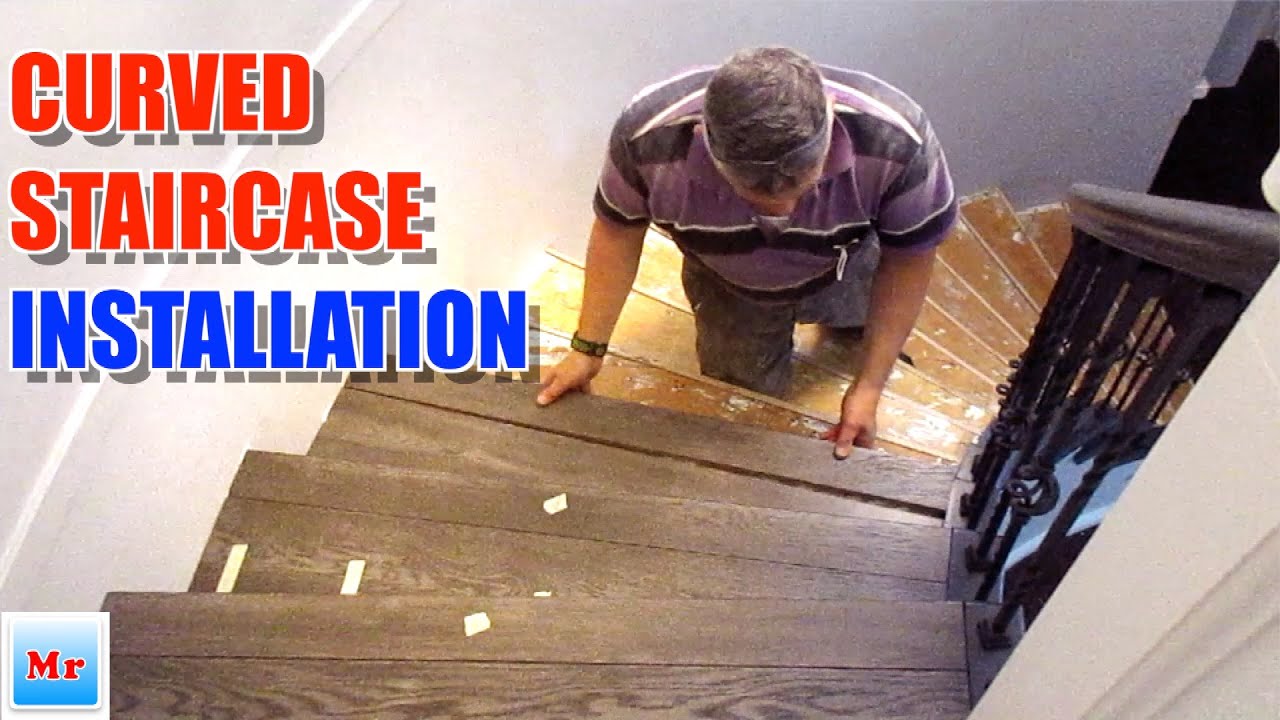 How To Install Prefinished Hardwood on Curved Staircase MrYoucandoityourself
