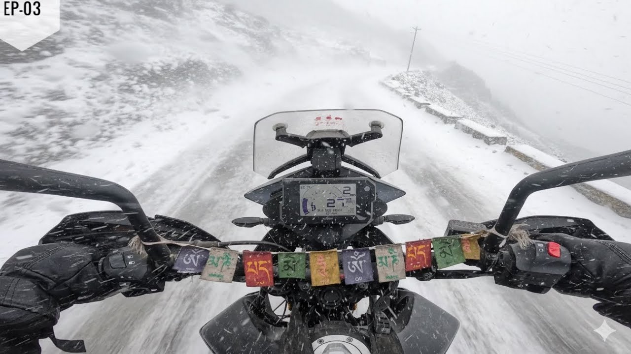Sela Pass Snow Storm at 13700ft: The Hardest Ride of Our Lives! | Ep-03 | Road to Gongkar La Lake