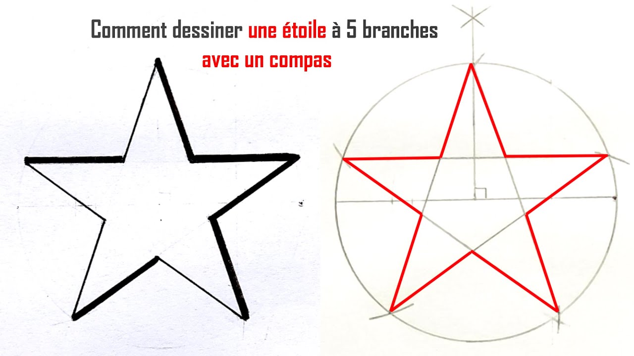 Comment dessiner une étoile à 5 branches avec un compas