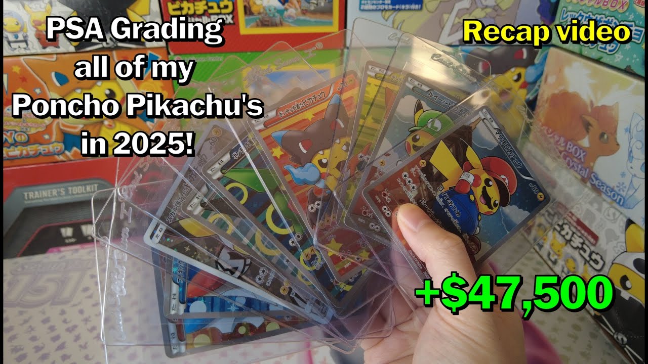 I PSA Graded all of my Poncho Pikachu's from 2016 and turned $230 to $47,000+ #pokemon #pokemoncards