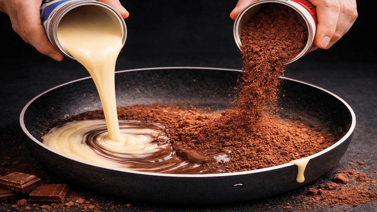 Nur 3 Zutaten mit Kondensmilch! Cremiges Pfannen-Dessert