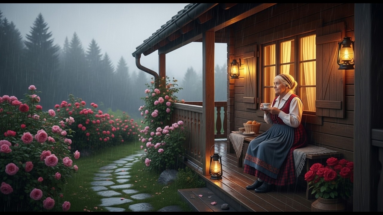 SPRING RAIN AMBIENCE IN SWITZERLAND 🌧️ CHARMING SWISS MOUNTAIN VILLAGE