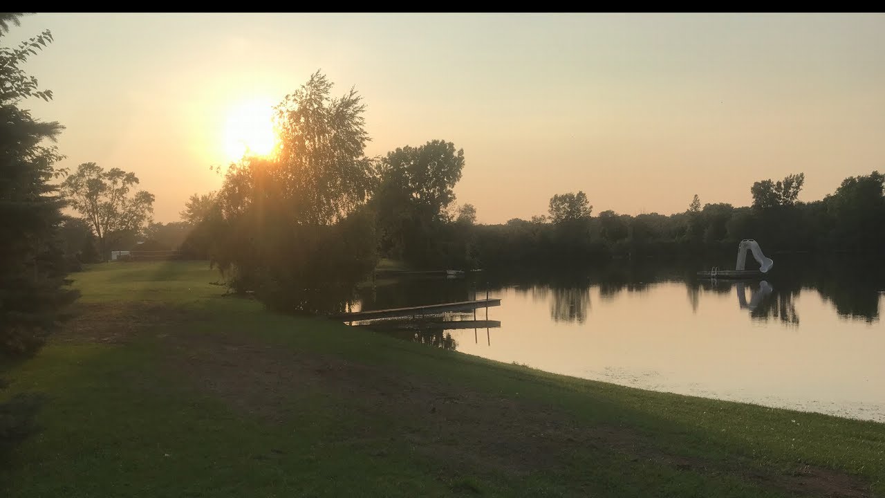 Sunset over Lake with relaxing nature sounds