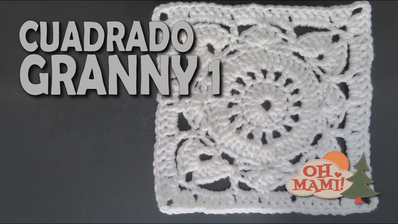 Cuadrado Granny con flor #1