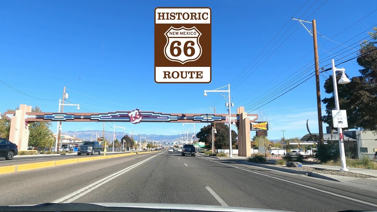 ⁴ᴷ⁶⁰ Driving Central Avenue (Historic US Route 66) in Albuquerque, New Mexico