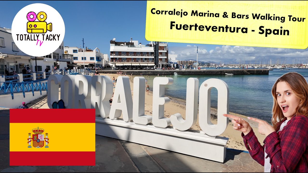 Amazing Corralejo Marina & Bars Fuerteventura Walking Tour Costa Blanca  ASMR   4K