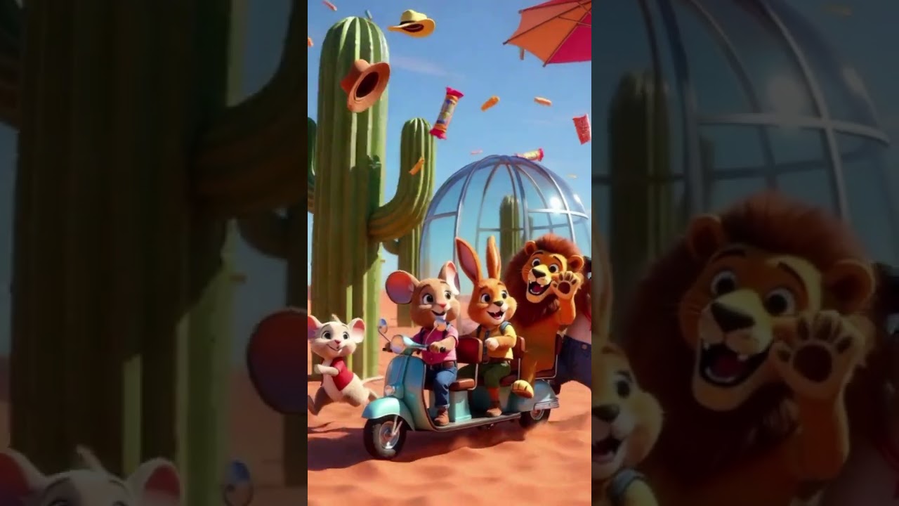 Wind Trouble at the Desert Play City – USA Funny Animal Cartoon” 😛 