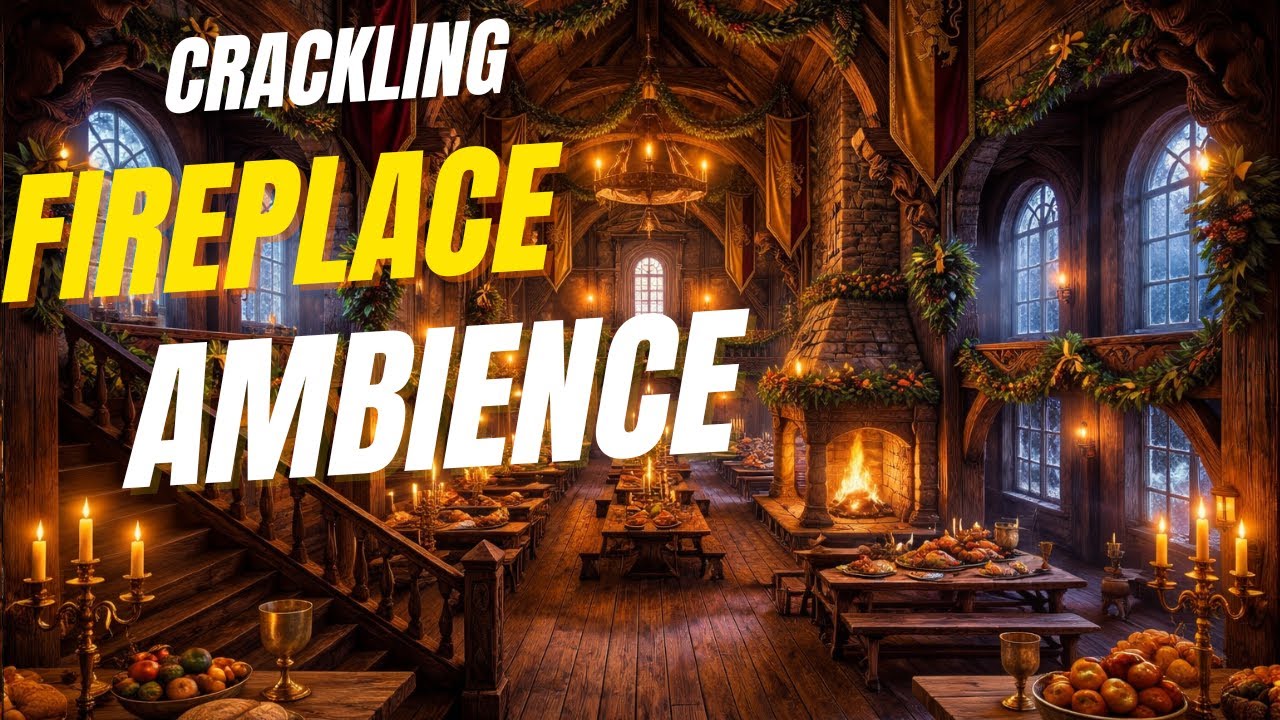 Crackling Fireplace Ambience | Cozy Fire Sounds & Warm Flickering Light (No Music)