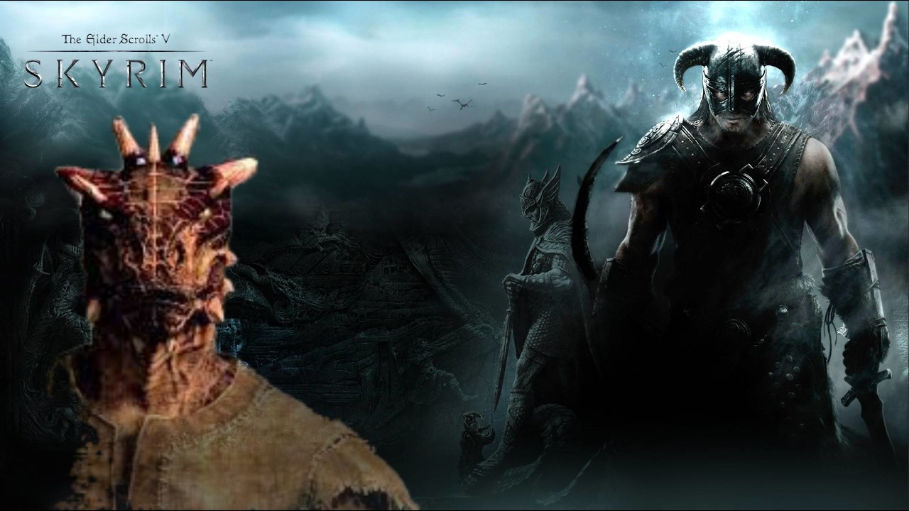 DRAGON MAN VS EVIL LIZARD GUY.(skyrim first playthrough)