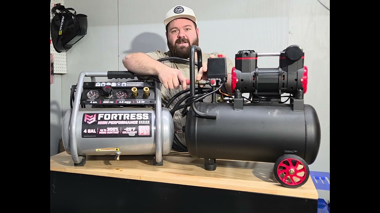 Harbor Freight Fortress vs Nessxa Amazon Quiet 8 Gal. Compressor