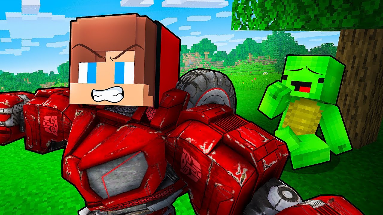 JJ Became TRANSFORMER To Protect Mikey in Minecraft - Maizen