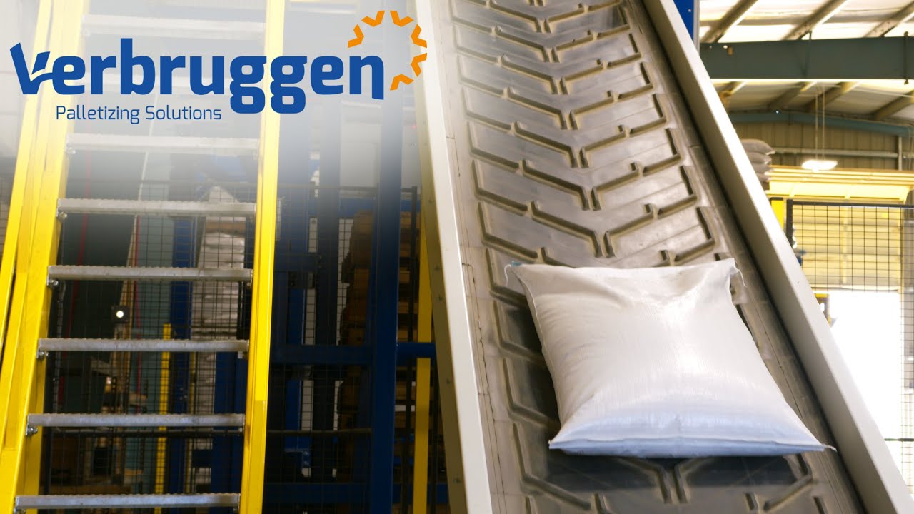 Automatic Palletizing Machine VPM-8 by Verbruggen | Stacking Bags of Grass Seed