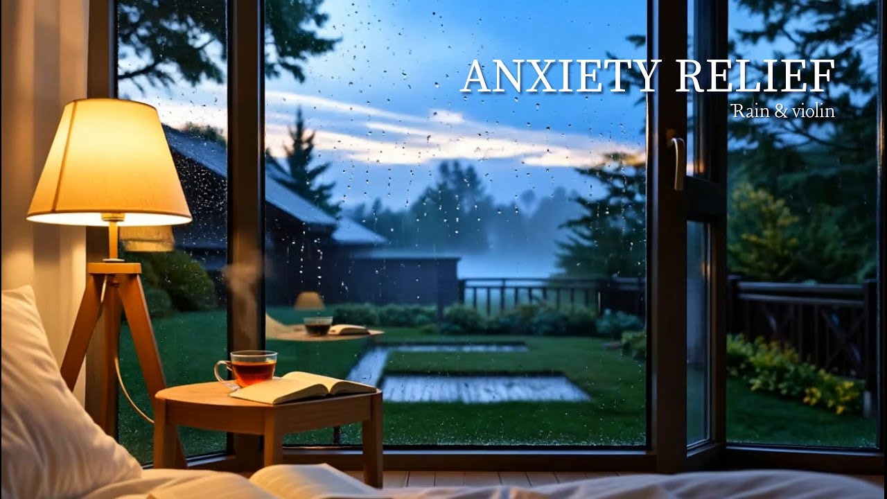 Relaxation Instrumental Music for Anxiety Relief | Emotional Rainy Night Violin