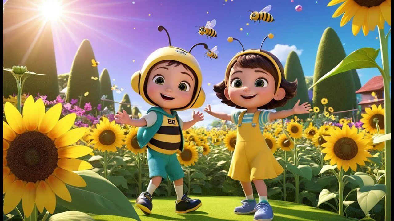 Buzzy Bee Boogie in the Garden! | Fun Kids Song | Playful Bee Dance Rhyme