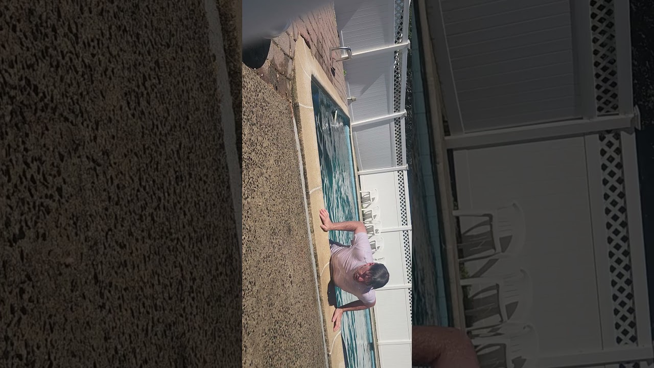 asics in the pool with jeans