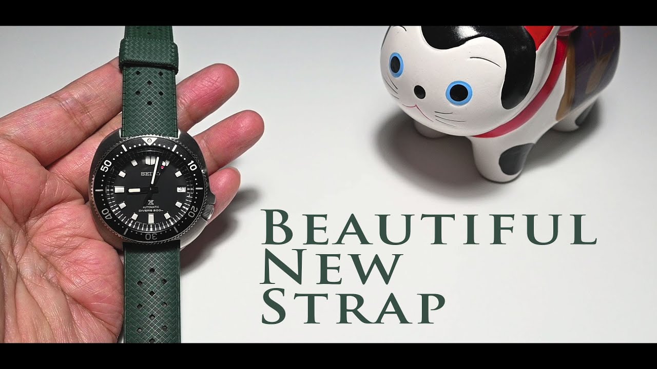 🔴 Seiko SPB151 / SBDC109 Willard Vintage Style Green Watch Strap Very Soft Fluorine Rubber
