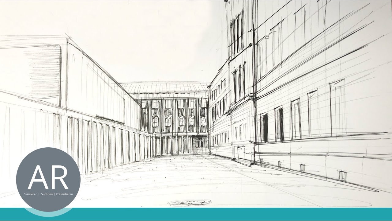 Architektur zeichnen leicht gemacht - Übung zum Buch, Architektur-Zeichnungen in 1-Punkt-Perspektive