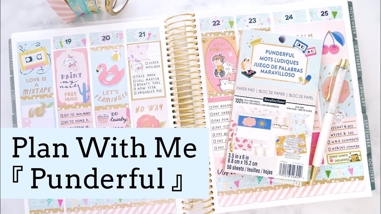 Plan With Me - No Etsy Kit (Recollections Punderful Paper Pad)