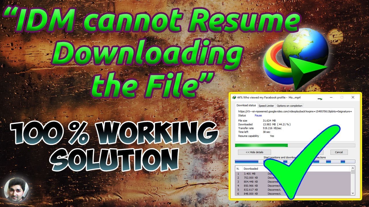 IDM cannot resume downloading the file (Fixed)