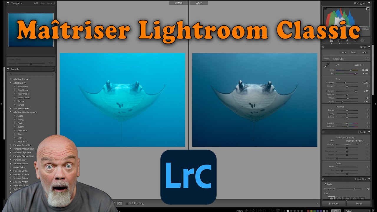 Améliorer vos photos sous-marines avec Lightroom Classic